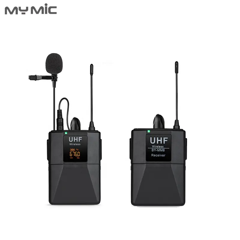 MY MIC WLJ01 UHF Mikrofon Lavalier, Mikrofon Klip Kerah Nirkabel untuk Kamera Ponsel Pintar Laptop PC
