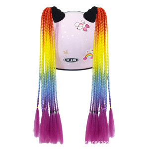 Nuevo Casco de Motocicleta Integral Estilo Punk Ferrocarrilero con Trenzas, Universal para Scooters, 24 Colores, Aprobado por DOT, Carcasa de ABS - Product Image 1