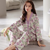 Pyjamas thermiques en gros d'usine pour femmes, collection Printemps-Automne 2025, nouveaux vêtements d'intérieur, ensemble Automne-Hiver, pour micro-entreprises et diffusion en direct