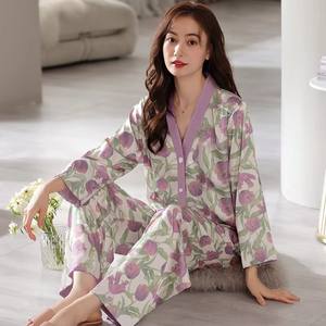 Pijamas Térmicos al por Mayor de Fábrica para Mujer, Colección Primavera-Otoño 2025, Ropa de Casa, Traje de Otoño-Invierno, Transmisión en Vivo para Microempresas - Product Image 3