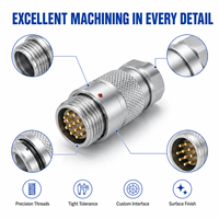 Custom Precision CNC Turned Metal Plug Connector for Industrial Equipment Electrical Systems and Mechanical Assembly