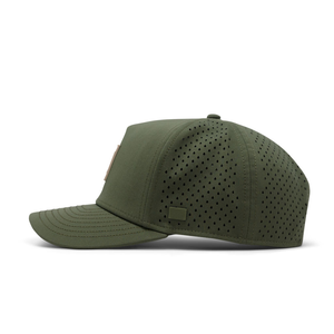 Tùy Chỉnh 5 Bảng Điều Chỉnh Polyester Phòng Tập Thể Dục Golf Hat Laser Cắt Đục Hiệu Suất Snapback Hat Không Thấm Nước Trucker Hat Với Cao Su Vá - Product Image 2