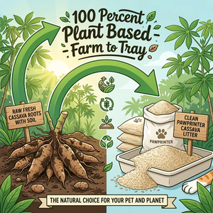Litière pour chat en manioc écologique et sans produits chimiques, tendance 2026, sans danger en cas d'ingestion, biodégradable, amidon naturel, sans poussière, anti-odeurs - Product Image 3