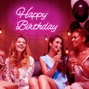 Letrero de Neón <span class=keywords><strong>con</strong></span> <span class=keywords><strong>Letras</strong></span> Inglesas LED Personalizadas, Luces Decorativas de Feliz Cumpleaños, <span class=keywords><strong>Palabras</strong></span> Luminosas para Eventos y Festivales - Product Image 4
