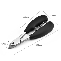 Coupe-ongles robuste pour pédicure à domicile, avec manche en ABS, grande ouverture inclinée pour ongles épais et durs