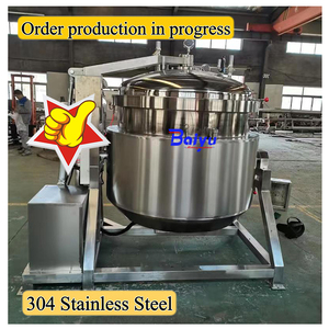 Autocuiseur industriel Baiyu pour la pré-cuisson de la viande et la préparation de soupes, en acier inoxydable 304, chauffage électrique ou à gaz - Product Image 5