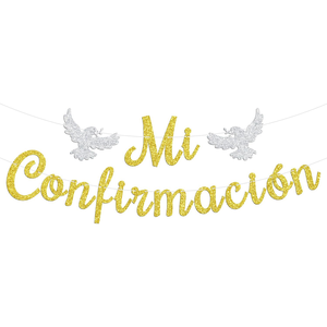 Mi Confesión Banner, Primera Comunión Española, Primer Cumpleaños Religioso, Decoración <span class=keywords><strong>para</strong></span> Fiesta de Bautizo y Baby Shower - Product Image 1