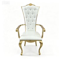 Chaise de trône dorée de luxe pour mariage, siège royal grandiose pour la réception des mariés