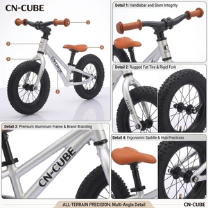 Vélo d'équilibre pour enfants de 12 pouces en acier haute teneur en <span class=keywords><strong>carbone</strong></span>, vélo d'apprentissage pour tout-petits, léger, sans pédales, vélo de marche - Product Image 6
