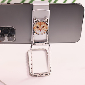 Cute Cat Clip Phone Holder Rose Gold Alloy Desktop <b>Stand</b> Universal <b>For</b> Mobile Phones And <b>Tablets</b> - Product Image 2