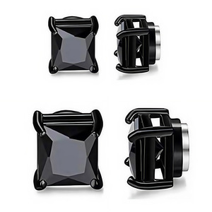 Stainless Steel Zircon <strong>Claws</strong> Magnetic Suction <strong>Earrings</strong> for Men Women Ear Clips Wholesale Simple Wear Damaging Ears - Product Image 3