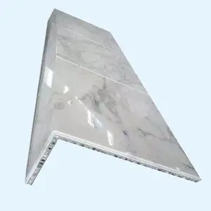 Fleksibel Super Tipis Carrara Marmer Putih Sarang Lebah Aluminium Corner Stone