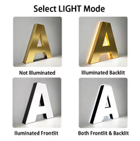 Letrero con Logotipo 3D Retroiluminado por LED de Acero Inoxidable Personalizable de la Marca SJ, Resistente al Agua, DC 12V, Regulable, 6000K, Luz Diurna, CRI80, para Interiores