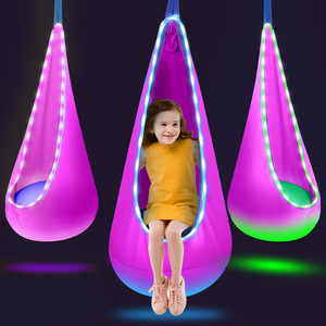 Nuevo Columpio Infantil con Luces y Control Remoto, Capacidad de 300 kg, Cojín Inflable de Nailon para Interiores, Bolsa de Abrazo Tipo Hamaca - Product Image 3
