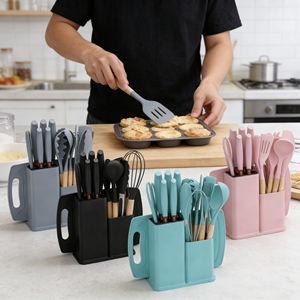 Juego de 19 Cuchillos de Cocina de Silicona de Grado Alimenticio, Resistentes al Calor, Aptos para Sartenes, para Cocinar y Hornear - Product Image 2