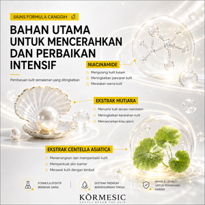 KORMESIC Crema Facial con Niacinamida 10g Certificada por Bpom, Crema de Noche Iluminadora para Todo Tipo de Piel, Blanqueadora e Hidratante - Product Image 4