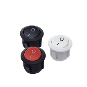 20MM ON-OFF Round Rocker Toggle Switch 6A/250VAC 10A 125VAC Plastic Push Button Switch KCD1-105 Red Black White