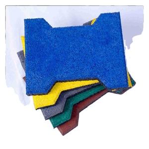 Azulejos de suelo entrelazados al mejor precio al por mayor ladrillos de construcción de goma azulejos de suelo de goma con forma de hueso - Product Image 6