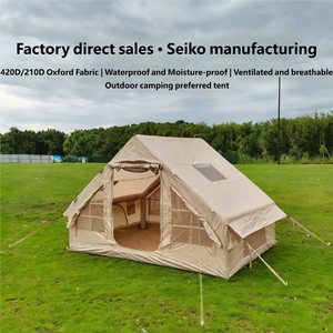 Inflatable Camping Air <b>Tent</b> Automatic Quick-Setup Waterproof Windproof Three-season Oxford Cabin Mesh Chimney Window Single - Product Image 1