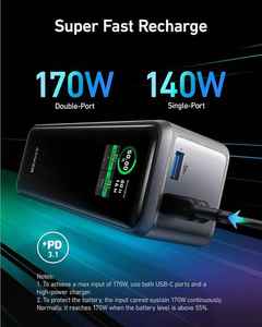 Sạc dự phòng Anker GaN Prime 27650mAh với bộ sạc di động 3 cổng 250W, tương thích với ứng dụng thông minh dành cho iPhone iPad - Product Image 3