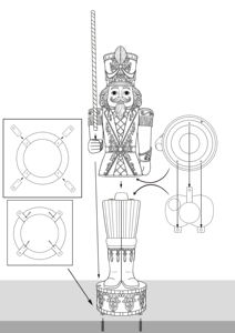 Soldat KD de 3 mètres de haut avec un sceptre (avec lumières et bandes lumineuses sur le sceptre) avec 41 lumières et 15 bandes lumineuses - Product Image 5