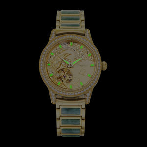 New Original Design Luxury Gold Mechanical <b>Couple</b> <b>Watches</b> Lucky Dragon and Phoenix Automatic Jade <b>Watch</b> - Product Image 5