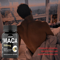 Complément Alimentaire Personnalisé OEM/ODM à Base de Maca Noire (60 Capsules) pour Hommes Adultes : Énergie, Mémoire, Sommeil – Sans Gluten, Naturel