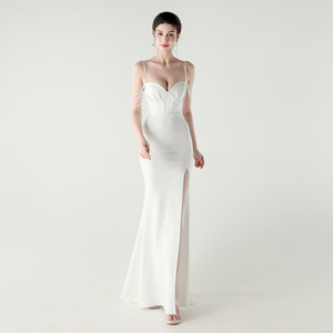 33358 nuovo <span class=keywords><strong>abito</strong></span> da sera con perline da sposa con perline a griglia tridimensionale a spina di pesce con lacci a vita - Product Image 4