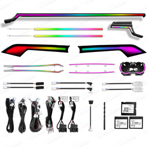 Kit d'éclairage ambiant dynamique et coloré pour <span class=keywords><strong>Audi</strong></span> A5 Coupé deux portes B9, kit d'accessoires de garniture lumineuse <span class=keywords><strong>LED</strong></span> intérieure - Product Image 1