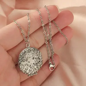G2176 Jewelry Personalized Collier Stainless Steel Retro Necklaces Of Picture Photo Frames Locket Necklace For Women