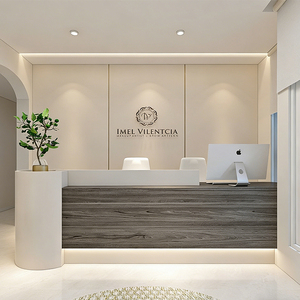 Mostrador de Recepción para Salón de Belleza, <span class=keywords><strong>Bar</strong></span>, Color Personalizado, Mostrador de Venta al por Menor, Mostrador de Recepción Grande Iluminado - Product Image 1