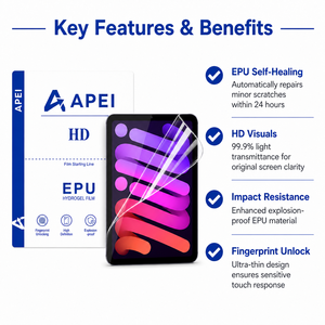 APEI Film protecteur d'écran en hydrogel ultra-fin 235*325mm transparent comme du cristal pour iPad 25 pièces/boîte Matériel EPU Téléphone portable - Product Image 2