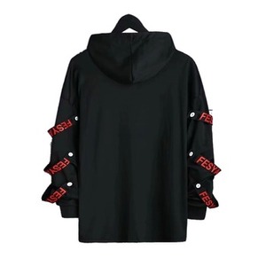 Fitspi Autumn Casual Black Hoodies Tops Men's <strong>Hoodie</strong> Sweatshirt <strong>Techwear</strong> Hip Hop Harajuku Patchwork Japanese - Product Image 2