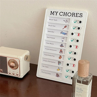 Réutilisable Mes corvées Liste de contrôle Planificateur quotidien Mémo Tableau en plastique Tableau de corvées Comportement de responsabilité pour enfant Carte d'autodiscipline