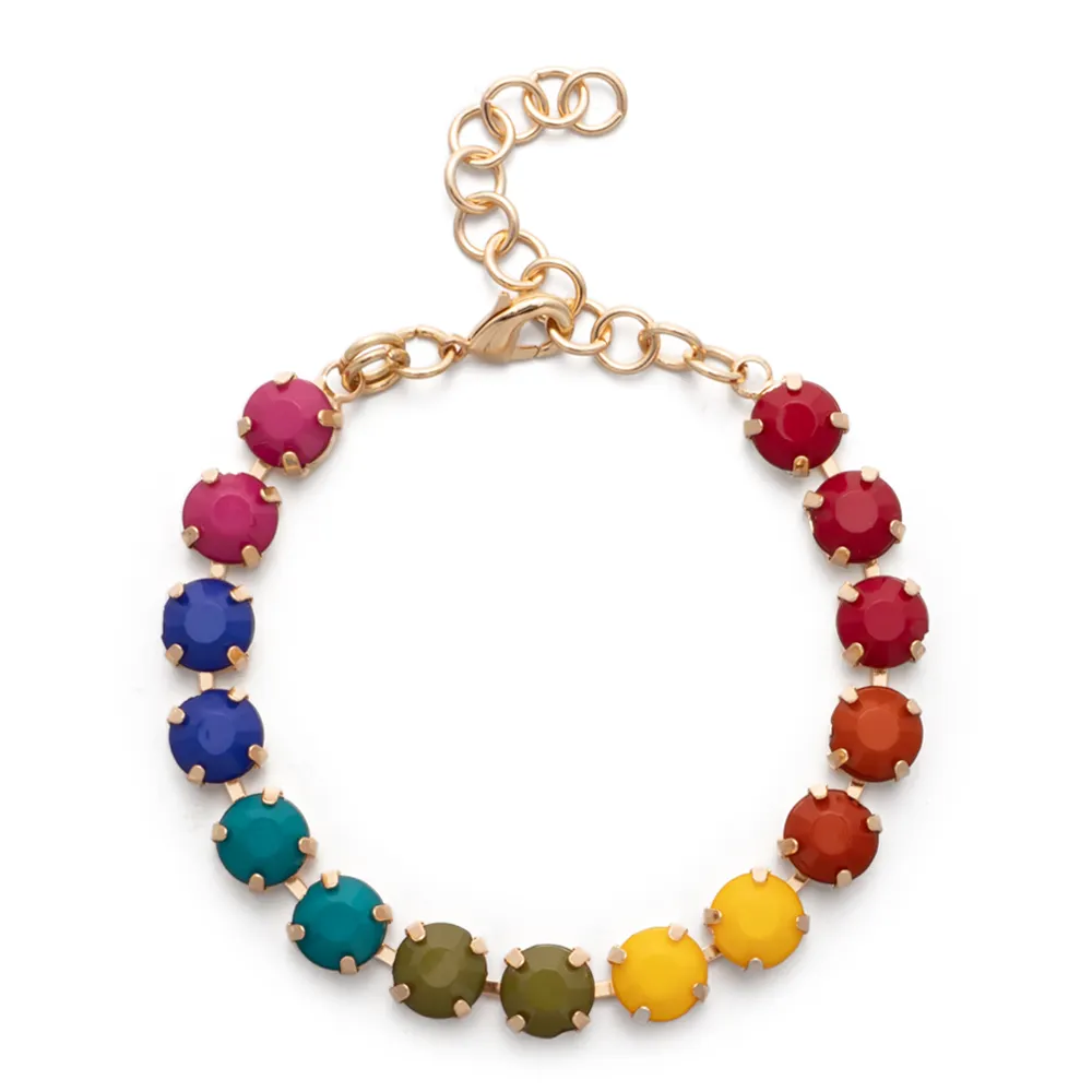 Factory Wholesale Original Design Rainbow Jewelry Bracelets Exquisite Colorful Acrylic Charm Bracelets Women