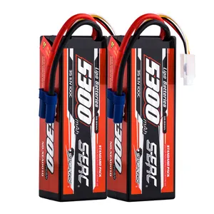 SUNPADOW 3S 11.1V 5300mAh Lipo Battery 100C Hard Case With Deans EC5 Plug For RC Car Truck Boat Vehicles Tank Buggy Racing Hobby