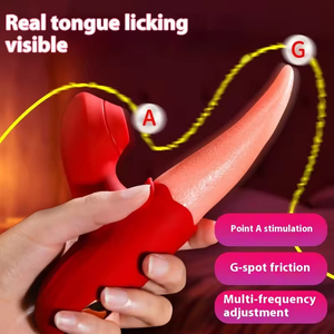 Female Erotic <b>Vibrator</b> with Simulated Vibrating & Sucking Tongue Instant Orgasm Masturbation Stick - Product Image 4