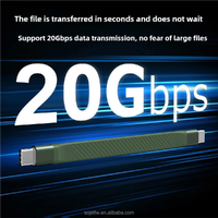 PD100W Carga 4K @ 60Hz salida de video 20Gbps transferencia de datos C (macho) a C (macho) Llavero Corto FPC Tipo-C Cable de carga USB C