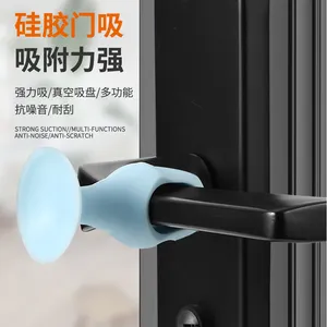 Practical Silicone Colorful Doorknob Wall Door Handle Stopper Bumper Guard