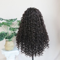 Perruque brésilienne longue 6*13 Lace Front ondulée bouclée noire résistante à la chaleur sans colle 32 pouces pour débutantes