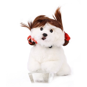 Pelucas de Navidad para Mascotas, Perros y Gatos, Estilo Bobo con Partidura Central Marrón, Accesorios Navideños para Mascotas, Ideales para Halloween y Navidad - Product Image 4