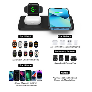 Produits de dropshipping Chargeur sans fil magnétique <span class=keywords><strong>3</strong></span> en 1 à charge rapide 15W pour iPhone/Airpods originaux/iWatch - Product Image 4