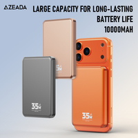 Batterie externe magnétique sans fil AZEADA 5000mAh/10000mAh pour iPhone et iWatch avec charge rapide 20W et entrée Type-C