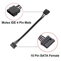Molex IDE 4 pines macho a 15 pines hembra SATA Power Converter Cable adaptador de extensión para disco duro de computadora HDD SSD