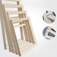 Bingkai Foto Kayu Pinus Solid Kreatif, Bingkai Kanvas, Bingkai Kombinasi DIY untuk Lukisan Digital, Strip Kayu, Strip Tenon