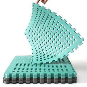 Tapis d'exercice puzzle Grab Well en mousse EVA avec joint en EVA, fonctionnel, avec trous de drainage, pour garage - Product Image 1
