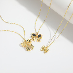 Easywin CC024 Collana con Catena a Maglie e Fiocco in Cristallo Placcato Oro, Stile Romantico Spagnolo, <span class=keywords><strong>Regalo</strong></span> per Mamma e Fidanzate per <span class=keywords><strong>Anniversario</strong></span> - Product Image 3