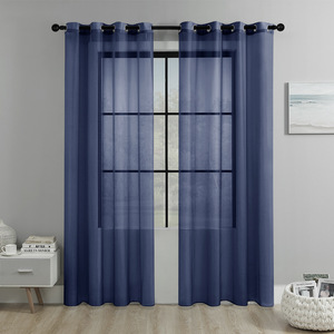 <span class=keywords><strong>Rideau</strong></span> en voile semi-occultant uni à plis généraux, best-seller, pour salon - Product Image 1