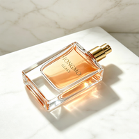 Flacon de parfum de luxe 50 ml, fond épais, atomiseur de parfum vide de haute qualité, flacon en verre transparent avec logo