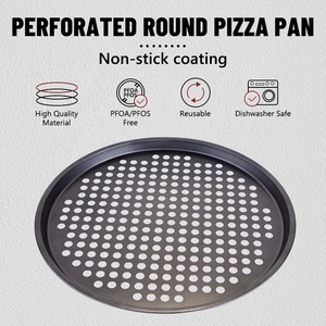 Gloway Op Maat Gemaakt 10 "11" 12 "Anti-Aanbak Koolstofstaal Ronde Pizza Vorm Oven Bakvorm Geperforeerde Pizza Pan Bakplaat Met Gaten - Product Image 3